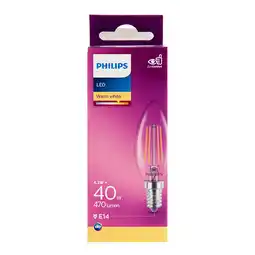 PLUS Philips LED filament kaars 40W E14 box aanbieding