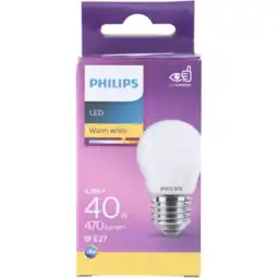 PLUS Philips LED kogel 40W E27 aanbieding