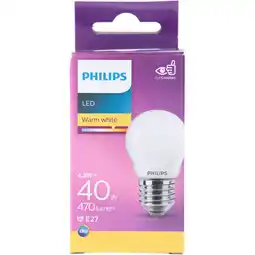 PLUS Philips LED kogel 40W E27 aanbieding