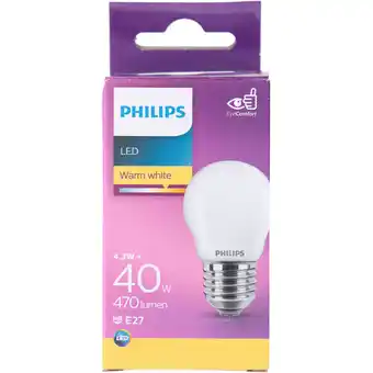 PLUS Philips LED kogel 40W E27 aanbieding