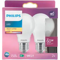 PLUS Philips LED 60W peer E27 mat niet dimbaar aanbieding