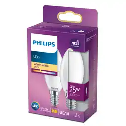 PLUS Philips LED 25W Kaars E14 FR aanbieding