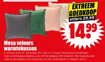 Dirk Mesa velours warmtekussen aanbieding