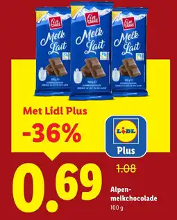 Lidl Alpen melkchocolade aanbieding