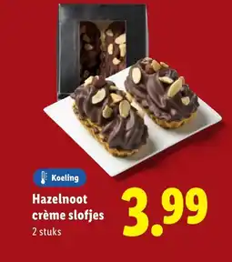 Lidl Hazelnoot crème slofjes aanbieding