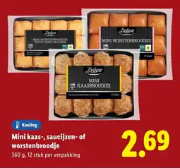 Lidl Mini kaas saucijzen of worstenbroodje aanbieding
