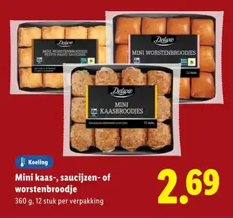 Lidl Mini kaas saucijzen of worstenbroodje aanbieding