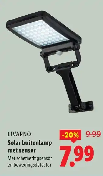 Lidl Livarno solar buitenlamp met sensor aanbieding