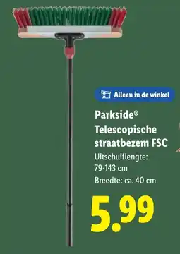 Lidl Parkside Telescopische straatbezem FSC aanbieding