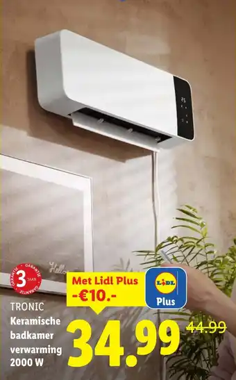 Lidl TRONIC Keramische badkamer verwarming 2000 W aanbieding