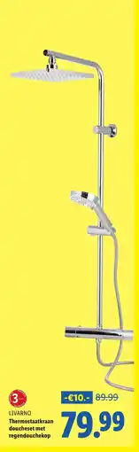 Lidl LIVARNO Thermostaatkraan doucheset met regendouchekop aanbieding