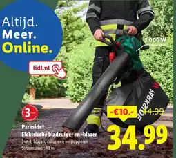 Lidl Parkside elektrische bladzuiger en blazer aanbieding