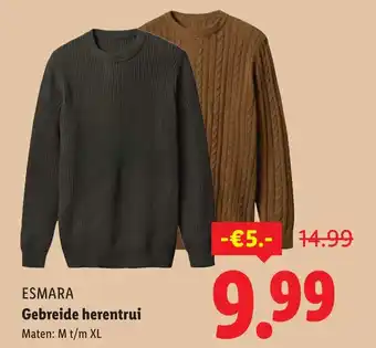 Lidl Esmara gebreide herentrui aanbieding