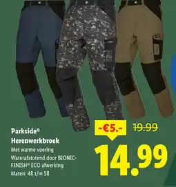 Lidl Parkside Herenwerkbroek aanbieding