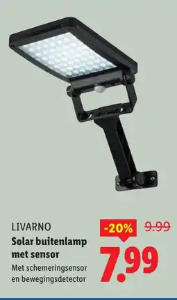 Lidl LIVARNO Solar buitenlamp met sensor aanbieding