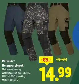 Lidl Parkside Herenwerkbroek aanbieding