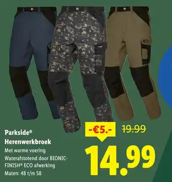 Lidl Parkside Herenwerkbroek aanbieding