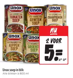 Jumbo Unox soep in blik aanbieding