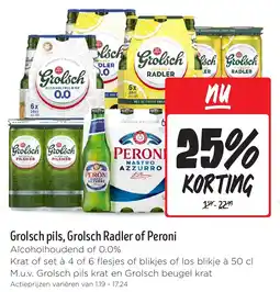 Jumbo Grolsch pils, Grolsch Radler of Peroni aanbieding