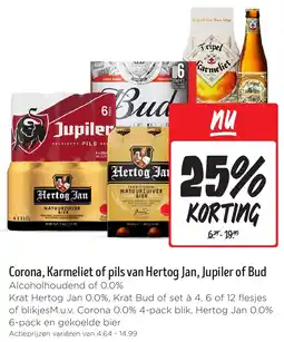 Jumbo Corona, Karmeliet of pils van Hertog Jan, Jupiler of Bud aanbieding
