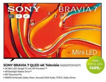 EP Beerepoot SONY BRAVIA 7 QLED 4K Televisie aanbieding