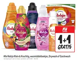 Jumbo Alle Robijn Klein & Krachtig, wasmiddeldoekjes, Drywash of Quickwash aanbieding