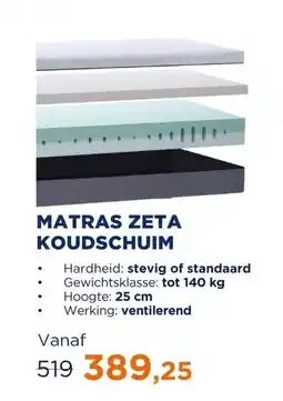 TotaalBED Matras Zeta Koudschuim | 70 x 200 cm | Standaard aanbieding