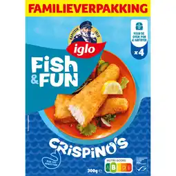 Albert Heijn Iglo Fish&fun crispino's familieverpakking aanbieding