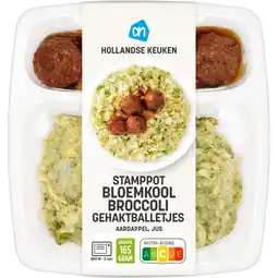 Albert Heijn AH Stamppot bloemkool-broccoli gehaktbal aanbieding