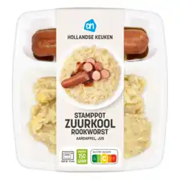 Albert Heijn AH Stamppot zuurkool rookworst aanbieding