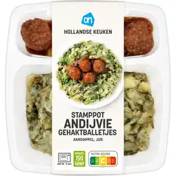 Albert Heijn AH Hollandse stamppot andijvie gehaktbal aanbieding