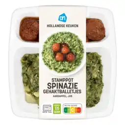 Albert Heijn AH Stamppot spinazie gehaktballetjes aanbieding