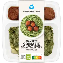 Albert Heijn AH Stamppot spinazie gehaktballetjes aanbieding