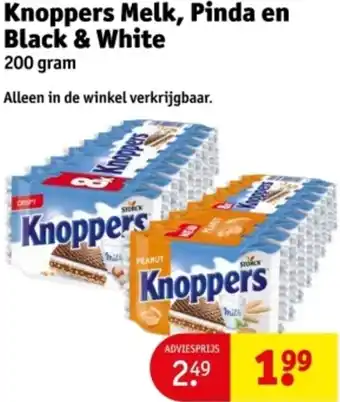Kruidvat Knoppers Melk, Pinda en Black & White aanbieding