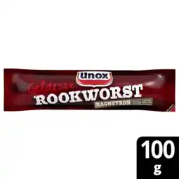Albert Heijn Unox Gelderse rookworst magnetron aanbieding