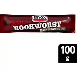 Albert Heijn Unox Gelderse rookworst magnetron aanbieding