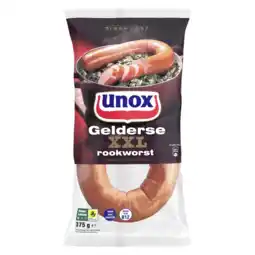 Albert Heijn Unox Rookworst Gelders varken aanbieding