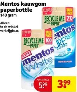 Kruidvat Mentos kauwgom paperbottle aanbieding