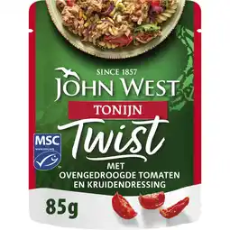Albert Heijn John West Twist tonijn ovengedroogde tomaat aanbieding