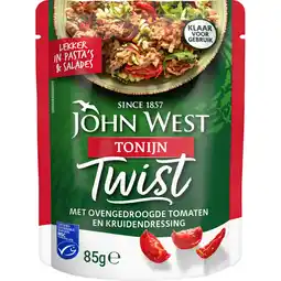 Albert Heijn John West Twist tonijn ovengedroogde tomaat aanbieding