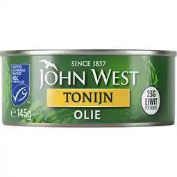Albert Heijn John West Tonijnstukken in zonnebloemolie aanbieding