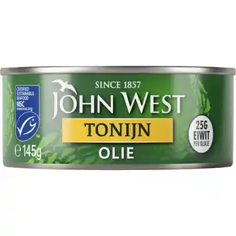 Albert Heijn John West Tonijnstukken in zonnebloemolie aanbieding