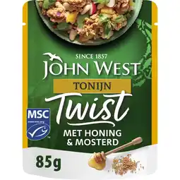 Albert Heijn John West Twist tonijn met honing & mosterd aanbieding