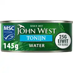 Albert Heijn John West Tonijnstukken in water aanbieding