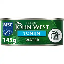 Albert Heijn John West Tonijnstukken in water aanbieding