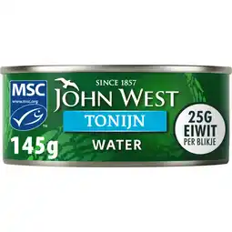 Albert Heijn John West Tonijnstukken in water aanbieding