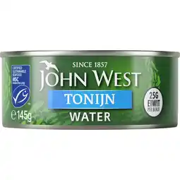 Albert Heijn John West Tonijnstukken in water aanbieding
