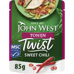 Albert Heijn John West Twist tonijn sweet chili MSC aanbieding