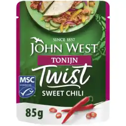 Albert Heijn John West Twist tonijn sweet chili MSC aanbieding