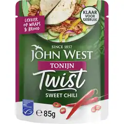 Albert Heijn John West Twist tonijn sweet chili MSC aanbieding